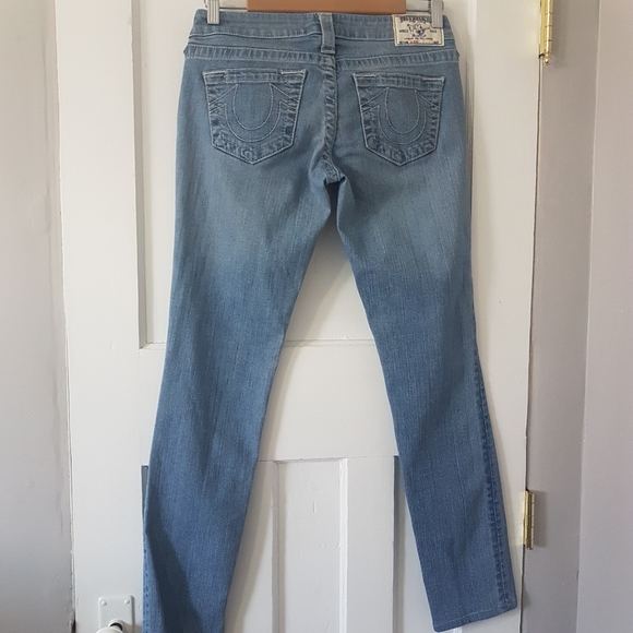 True Religion Mid Rise Basic Skinny Denim Jeans Light Wash Sz 26 - Picture 6 of 13
